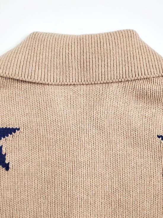 RAILS Womens Rhea Sweater Small Camel Cobalt Stars Full Zip Cardigan Wool Blend - Picture 12 of 15